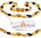 Bernsteinkette - Handgefertigte Bernstein Kette für Damen, Herren, Kleine & Erwachsene - Naturschmuck, Edelsteinketten Geschenkidee, Ostsee Schmuck, Glücksbringer (BUNT, 40 CM)