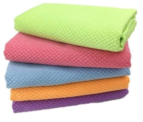 PAMINGONO 5 Stück Glaswischlappen Mit Fischschuppen Design Staubreinigungstuch Und Wasserabsorptionstuch Für Die Küche Zufällige Farben Hochwertige Reinigungstücher Für Streifenfreies