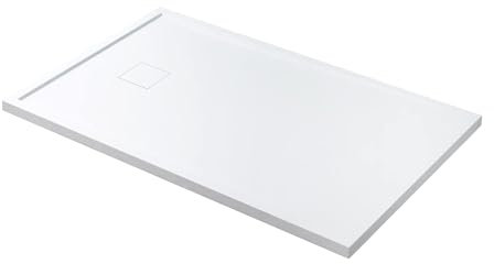 Mai & Mai Duschwanne aus Mineralguss Duschtasse 80x100cm Superflach Anti-Rutsch in weiß Geoma08