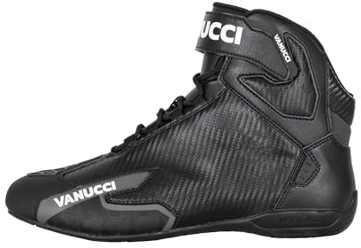 Vanucci Herren Motorradstiefel VSB-3, Touring Stiefel, Biker Boots, CE-zertifiziert, Schwarz, Größe 41 EU