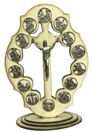 FytStycale Jesus Kreuzung Figur Christentum Ornament für Schlafzimmer Bücherregal Kamin