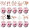 30 Stück Hochzeit Tortendeko Glitzer Bride to Be Cupcake Toppers Liebe Herz Diamant Ring Braut und Bräutigam Kuchen Deko für Verlobung Hochzeiten Thema Party Kuchen Dekorationen Rosegold