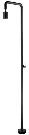 Galyon IMEX Grifería Ducha Exterior Piscina Pool Acero Inoxidable - GPP001 Columna Monofluido 1 Vía, Grifo Monomando con Giro 90°, Acero S.316 para Instalación Profesional en Exteriores (Negro Mate)
