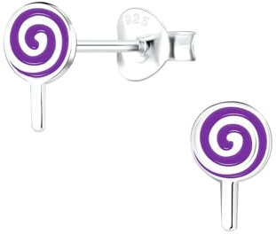 Monkimau Mädchen Ohrringe Lollipop | Ohrstecker aus 925 Sterling Silber | Kinderohrringe hypoallergen