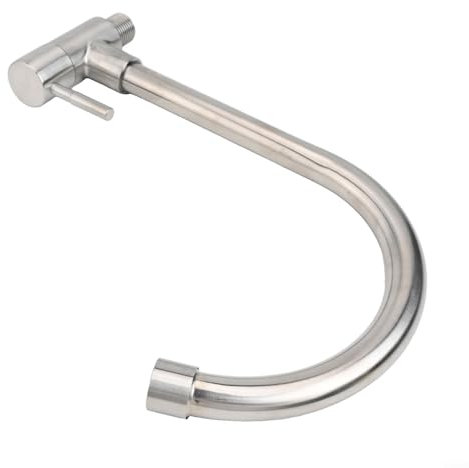 Kaltwasser-Spültischarmatur, Edelstahl, 360° schwenkbar, hohe Einhandarmaturen, ausziehbarer Sprühhahn mit Edelstahlhebel