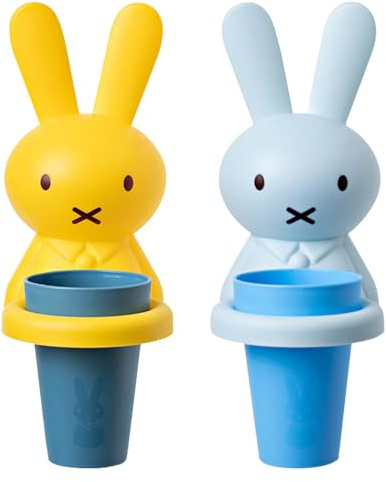 Zahnputzbecher, 2 Stück Zahnputzbecher Kinder Set, Mundwasser Tasse Cartoon Zahnbürstenhalter Kunststoff Set, ohne Bohren, für Badezimmer, Stifthalter, Zahnpasta-Utensilien