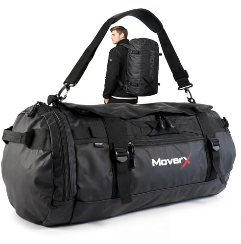 MoverX 60L Hiking Backpack, Gym Bag, Camping Rucksack, Trekking Waterproof Backpack, Holdall Duffle Bag, Travelling Large Rucksack, Festival Sports Outdoor Cycling back pack for Women Men, Black