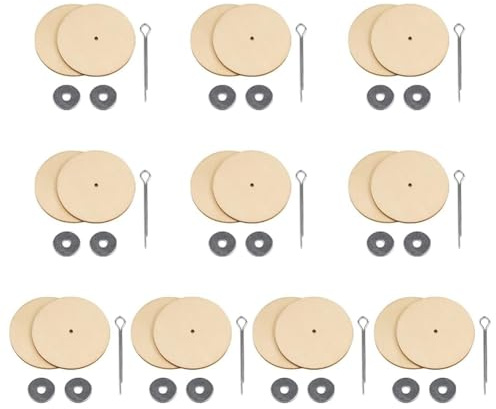 Asyduey 10 Sets Doll Joint Connectors Cotter Pin Joints and Wooden Fibreboard Disks Movable Engage Bolt Dolls Accessories, 35mm