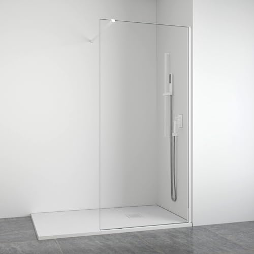 BELLOBATH Mampara de Ducha Frontal Fija 8 mm Blanca 98-100 cm