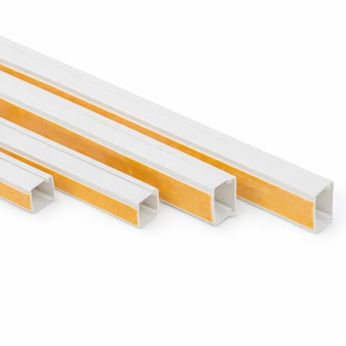 PVC Kabelkanal selbstklebend 10 Meter – Weiß, flexibel & anpassbar – Eleganter Kabelkanal zur sauberen Kabelverlegung für Zuhause & Büro (10m 25x16mm -10x1m)