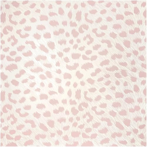 YöL Pink Animal Print Wallpaper White Soft Fur Effect Spotted Pattern Textured Look Vinyl Wall Covering for Living Room Bedroom Hallway Feature Wall Modern Decor