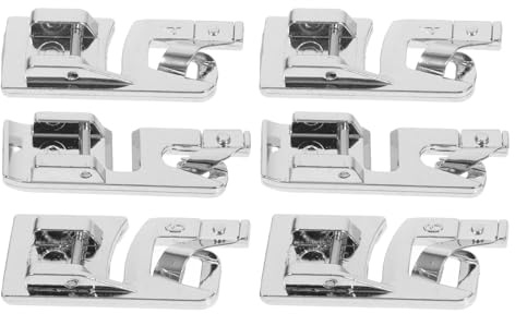 COHEALI Ensemble de 6 Pieds-de-biche Universels en Acier pour Ourlet Roulé 3 Mm, 4 Mm et 6 Mm, Accessoires de Couture pour Machines à Coudre Domestiques, Kit D’outil de Couture