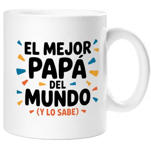 360 Onlineprint Tazas para PADRE/PAPÁ - Regalo Día del Padre | Taza de Cerámica 325ml | El mejor papá del mundo