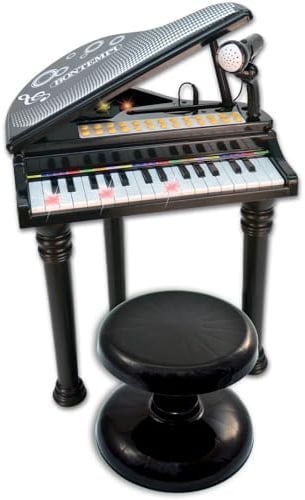Bontempi - HarmonyKeys - Piano Elettronico 31 Tasti con Microfono, Nero | con Microfono e Sgabello per Crescere con la Musica
