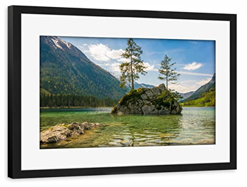 artboxONE Poster mit Rahmen schwarz 30x20 cm Hintersee in Ramsau von Martin Wasilewski - gerahmtes Poster