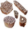 Elegant Designs Rose und Mandala Holz Drucken Blöcke (Set von 5)