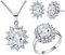 Uloveido Weiß CZ Stein Diamant Brautschmuck Set Günstige Ohrringe Halskette und Ring für Mädchen T466
