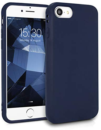 MyGadget TPU Case for iPhone 7 | 8 | SE 2020 | 2022 - [ Camera Protection & Anti Fingerprint ] - Silicone Cover with Soft Touch & Anti Scratch Shell - Matte Dark Blue