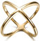 JewelryWe Schmuck Damen-Ring, Edelstahl Kreuz Infinity Unendlichkeit Zeichen Symbol Ring Verlobungsringe Trauringe Eheringe, Gold, Größe 59
