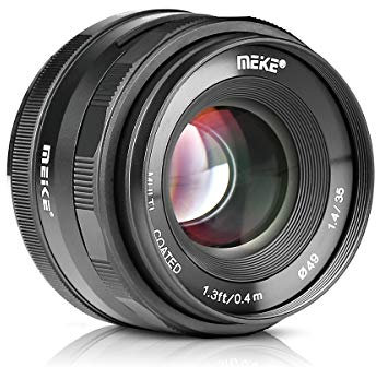 Meike Lente de enfoque manual de gran apertura F1.4 de 35 mm - APS-C compatible con cámaras Sony E Mount Mirrorless - Serie NEX 3/5/6 y A5000/A6000/A6300/A6500/A6600/A6700