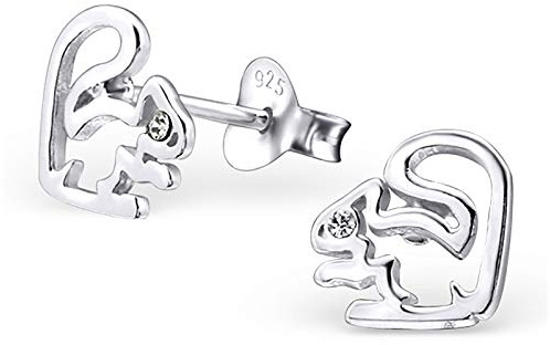 Monkimau Mädchen Ohrringe Eichhörnchen Ohrstecker aus 925 Sterling Silver echt Silber mit Kristallen