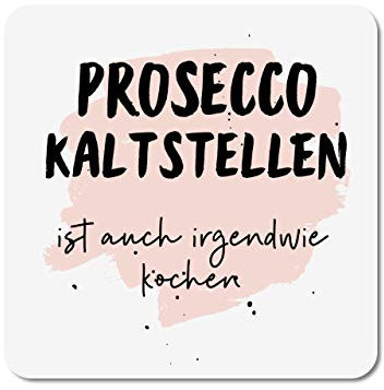 Interluxe LED Untersetzer - Prosecco kaltstellen - leuchtende Glasuntersetzer als Tischdeko, Geschenkidee, Partydeko für den Mädelsabend