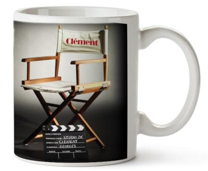 CADEAUX.COM - Mug Personnalisé En Céramique - Cinéma/Fauteil de Star + Prénom - Résiste Au Micro-ondes Et Lave Vaisselle - Idée Cadeau Personnalisé