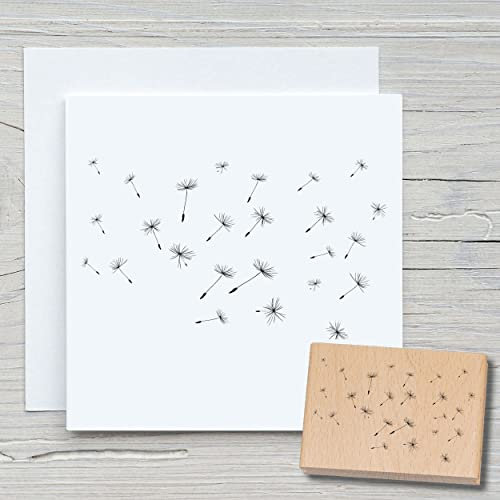 NEWSTAMPS Stempel Dandelion 02 Motivstempel groß aus Holz & Gummi zum Karten basteln, Holzstempel, Blumen, Pflanzen, Floral, Wiese, Gräser, Scrapbook, Textilstempel, Deko, Kinder