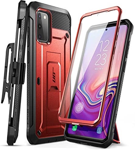 SUPCASE Outdoor Hülle für Samsung Galaxy S20 FE (6.5) 5G Handyhülle Bumper Case 360 Grad Schutzhülle [Unicorn Beetle Pro] mit Displayschutz, Rot