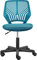 Yaheetech Turquoise Small Adjustable Chair Armless Computer Chair Swivel Mid Back for Home Office Work or Study