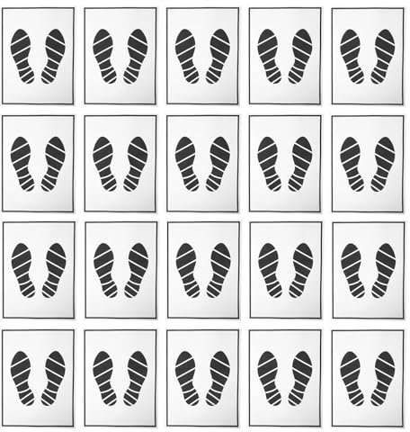 Garneck Auto Papier Boden Matte 50Pcs Auto Boden Matte Einweg Papier Boden Matten für Autos Gedruckt mit Nette Footprint Automotive Boden Matte für Fahrzeuge Einweg Auto Fußmatten