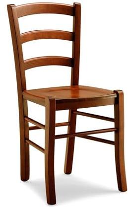 Mar.c.a. Design - 2er Set Stühle Modell Venedig komplett aus dunklem Buchenholz | Geeignet für Esszimmer, Küche und Wohnzimmer, Büro und Eingang - Made in Italy | Größe 46 x 45 x 87