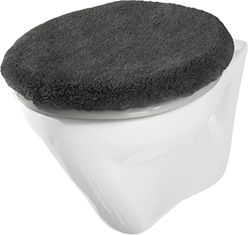 Erwin Müller WC-Deckelbezug Streifen Matala - mit Schnürung, für Standard-WC-Deckel geeignet - anthrazit Größe 47x50 cm