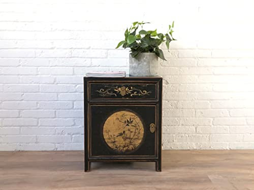 OPIUM OUTLET Nachtkästchen Nachttisch Nachtkommode Nachtschrank Nachtschränkchen Vintage Shabby-chic antik (Design 11)