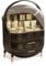Galatée Série RétroGrande Capacité Anti-Poussière Bouteille Haute Organisateur Maquillage Bureau Tiroirs Rangement de Bijoux en Plastique Boîte de Rangement de Cosmétiques Conteneur - Gris rétro