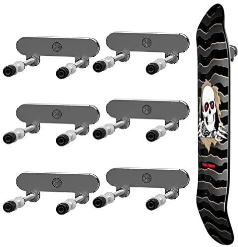ezbnb 6 Packungen Skateboard-Wandhalterung Aluminium Skateboard Aufhänger für Skateboard Deck Display Skateboards Aufbewahrung horizontal & schwimmt vertikal