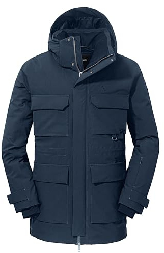 Schöffel Herren Down Parka Ridgeland M, wind- und wasserdichter Daunenparka mit RDS-zertifizierten Federn, leichte Outdoorjacke mit Wärmekragen und Kapuze, navy blazer, 58