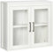 kleankin Armario de Baño de Pared con 2 Puertas de Vidrio y Estante Ajustable Mueble Colgante de Baño para Cocina Dormitorio Aseo Estilo Moderno 60x19,5x54 cm Blanco