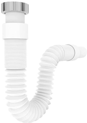 Saraoriginalshop Tubo Scarico Flessibile ed Estensibile per Lavandino Bagno o Cucina Fai da Te Ricambio Installazione Sifone Guarnizione Raccordi Standard Disponibile in Vari Misure (11/4 Bagno)