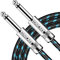 SONICAKE Cable de guitarra 3m Cable de instrumento de guitarra 6.35mm a 6.35mm Macho Macho Nylon Trenzado Negro Azul