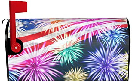 Patriotic 4 luglio - Cassetta delle lettere magnetica con stampa bandiera americana, dimensioni standard, 40 x 52,8 cm, 25,5 x 51 cm, copertura per giardino e giardino per esterni