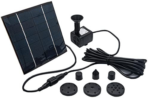 Riloer 7V 1.4W 180L/H Wasserpumpen-Kit, kleine tauchfähige solarbetriebene schwimmende Springbrunnenpumpe, wasserdicht universell
