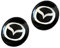 2 Stück Aufkleber mit Logo für Mazda 14mm Diameter. Sticker mit Emblem. Mit einem transparent Silikonshutz
