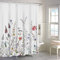 MIRRORANG Rideau de Douche Floral, Aquarelle Wild Flower Garden Flower Rideau de Salle de Bain, Noir et Blanc Printemps Nature Fleur Hern Ensemble de Rideau de Douche avec 12 Crochets,183x183cm