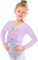 DANSHOW Mädchen Ballett Langarm Wickeloberteile Bolero,Kinder Tanz Cardigans,Samt Inne Tanzpullover Strickjacke(824-09-M)