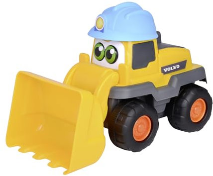 ABC - Baustellenfahrzeug Lucy Loader (25 cm) für Kinder ab 1 Jahr - großer Volvo Radlader mit Bagger-Schaufel und Quietsch-Hupe, Spielzeugauto für Babys und Kleinkinder ab 12 Monate