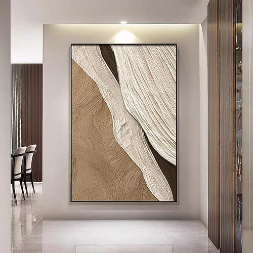 Abstraktes Ölgemälde – Wabi-Sabi-Stil, Eingangsbereich, Veranda, Dekoratives Wandbild, Wohnzimmer, Sofa, Hintergrund, Wandbehang, Malerei, Dicke Textur, Bodenmalerei, 60 X 90 Cm (24 X 35 Zoll)