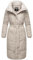Navahoo Damen Wintermantel Warmer Steppmantel extralang mit Gürtel Mirenaa Grey Gr. S