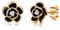 MYBELLNA 14K Gold Dainty Flower Earrings Black Rose Gold Flower Pearl Stud Earrings for Women Sterling Silver Post Hypoallergenic Earrings for Women Mom Her