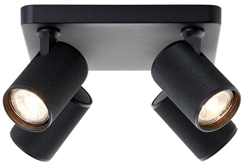 Brilliant Lampe Marty LED Spotplatte 4flg sand schwarz schwarz 4x GU10, 10 W, LED-Leuchtmittel inklusive und wechselbar